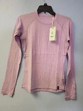 Ibex Woolies Pro Tech Crew Stripe Women's Wild Iris Merino Wool Small