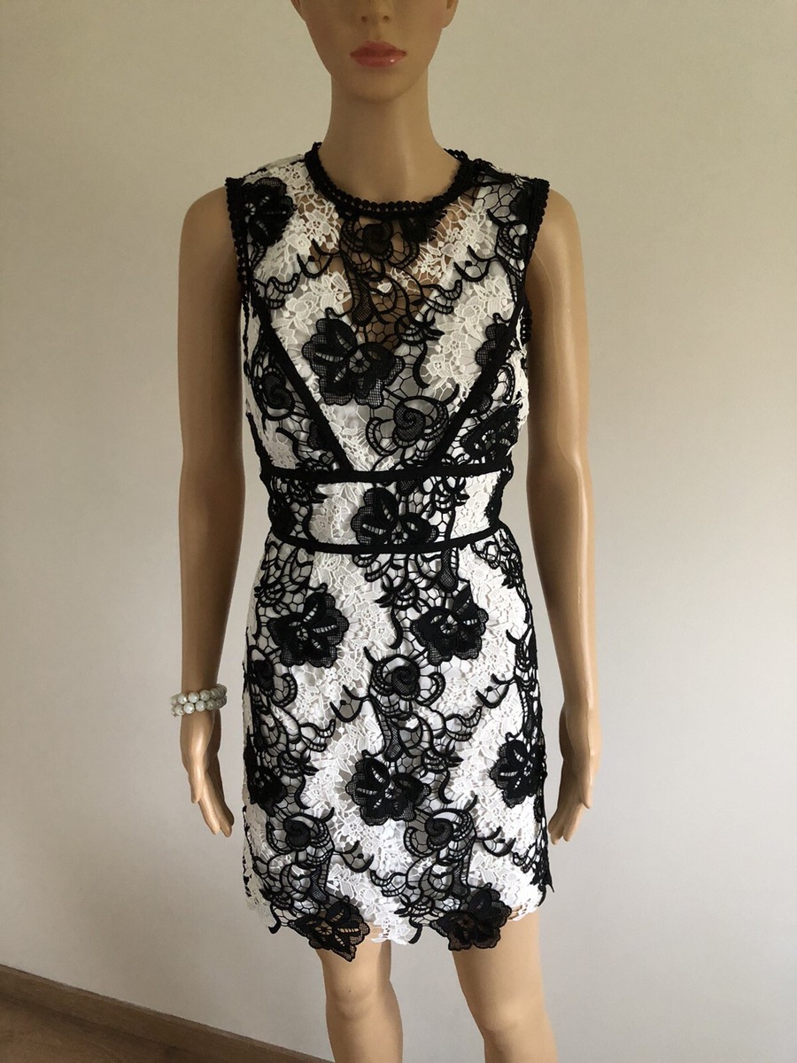 Robe Femme Topshop - Blanche/Grise/Noire - Taille 6 - Neuf Avec Étiquettes - Fabriqué à Maurice