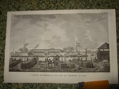 1798 L-VIEW CASTLE WOOD WORKSHOP OF JAKARTA BATAVIA 