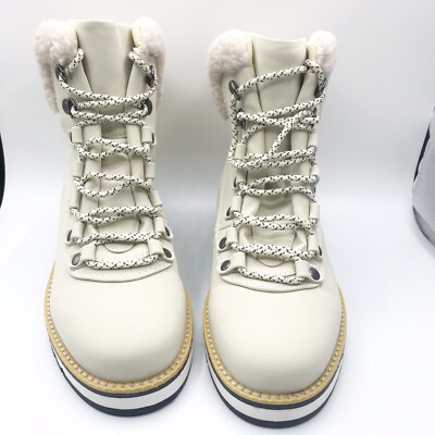 Nomad Off White Boots, Platform Heels Size 7