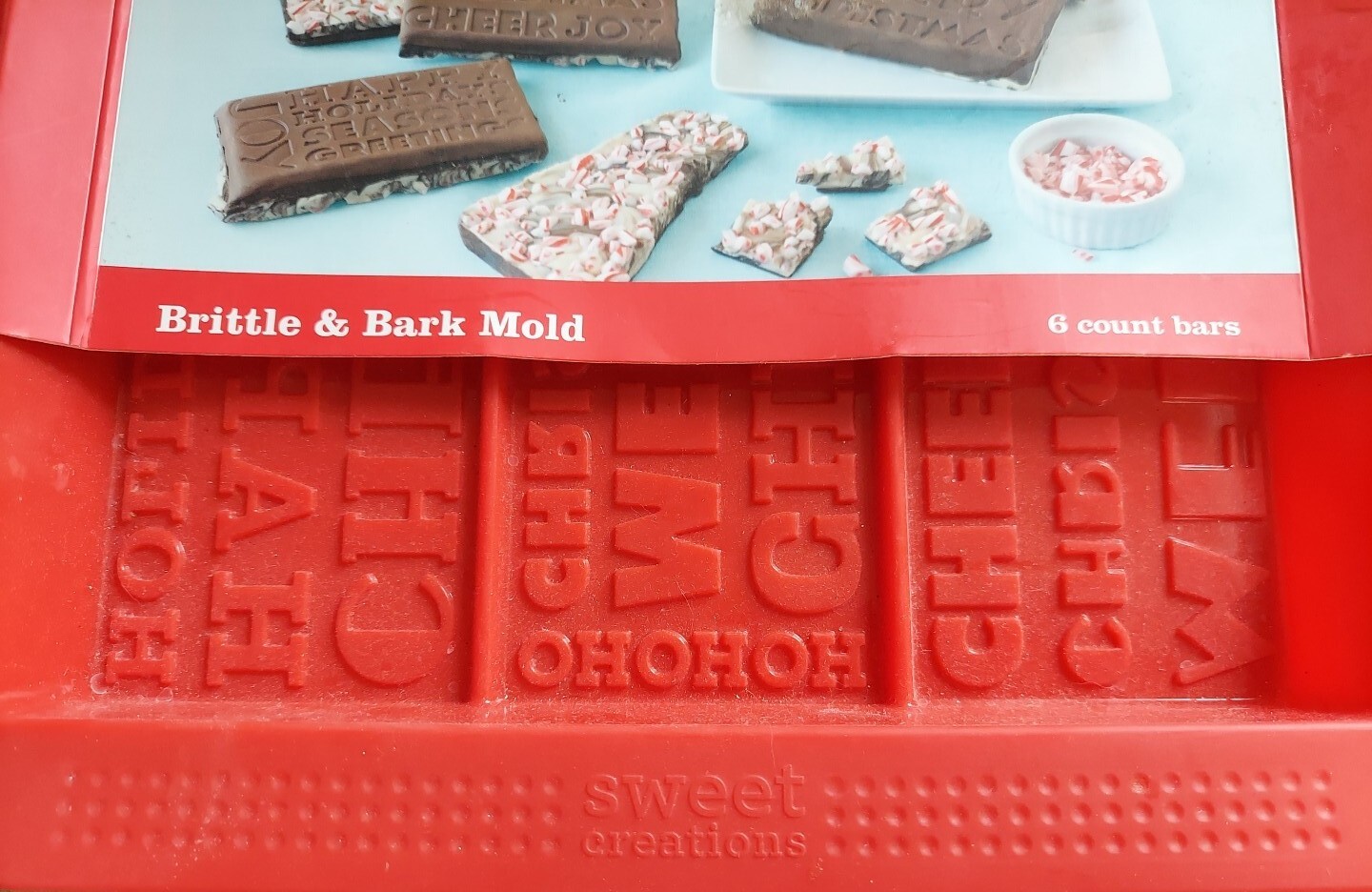 Sweet Creations Christmas Candy Bar Brittle Bark Chocolate Section Mold Silicone eBay