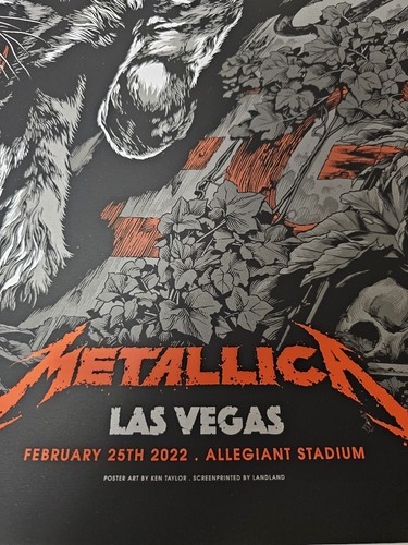 Official Metallica Ken Taylor Screen Print Poster Numbered AP /50 Las Vegas 2022 - Picture 2 of 8
