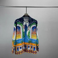 Fashion Men Boy Long Sleeve Spring Summer Cool Printed Holiday Blouse Shirt Tops