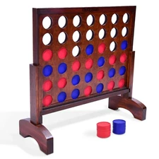 GoSports Giant 4 in a Row Outdoor Game – 2' Width - Dark Wood Stain