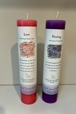 CRYSTAL JOURNEY NEW Reiki Candle Charged 7" Pillar Candle 2 Pack Love Healing.