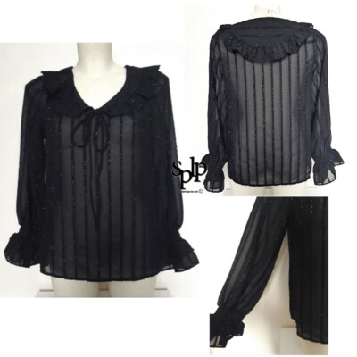 Wiya Hippie Chic Style Veil Blouse SIZE S/M Black New