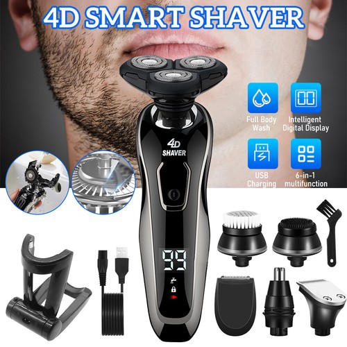 Upgrad 6 in1 4D Rasoio Elettrico Wet Dry Rasoio da Barba Rotante con Trimmer Pop-up - Foto 13 di 13