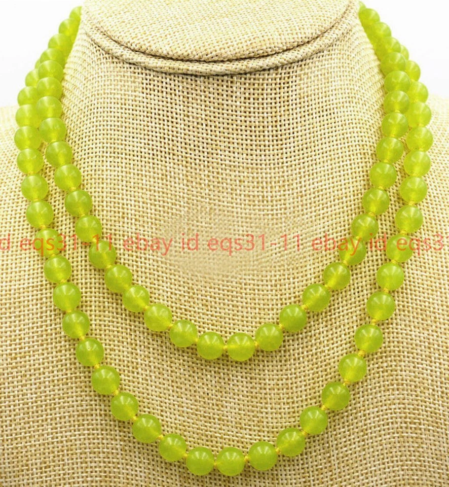 Long 16-50" 6mm 8mm 10mm Green Peridot Gemstones Round Beads Necklace - Image 3 of 4