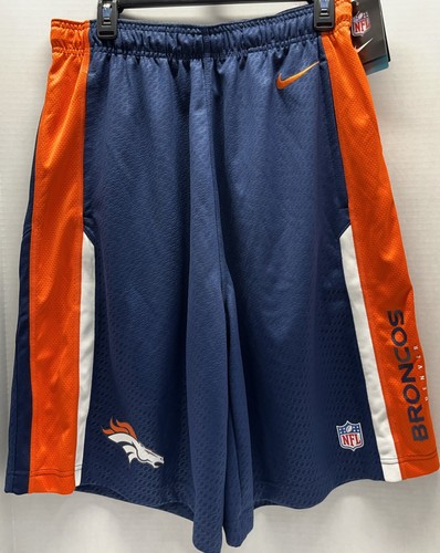 2011 Denver Broncos Nike NFL Dri-Fit Practice Shorts 536473 Men's Navy/Orange - Picture 2 of 12