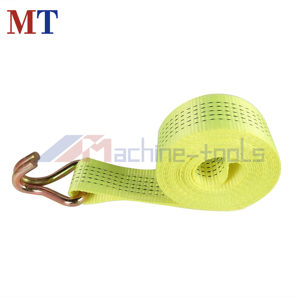 8 Pack Yellow Ratchet Straps J Hook 2" x 15' 5000 Lbs Heavy Duty Tie Downs