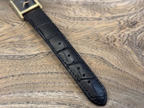 Vintage Raymond Weil Geneve 651 Black Lacquer Dial Tank Handaufzug Uhr vergoldet - Bild 4 von 18