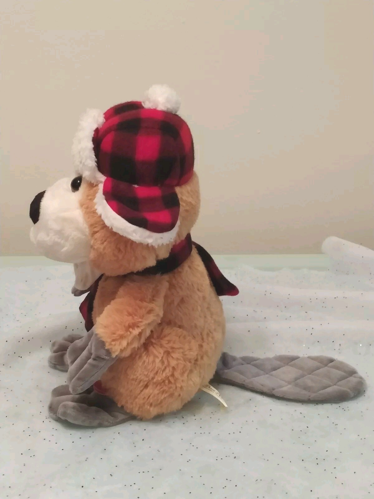 DanDee Animated 10" Beaver Christmas Musical Stuffed Plush "All I Want For XMAS"