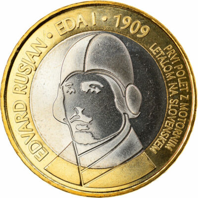 SLOVENIA SLOWENIEN 3 EURO 2009 KM#85 100th anniversary of the first flight UNC