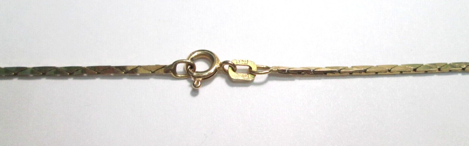 Solid Real 14K Yellow Gold Thin Herringbone Chain… - image 11