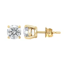 Lab Grown Diamond Studs Earrings in 14k White or Yellow Gold GH VS Friction Back