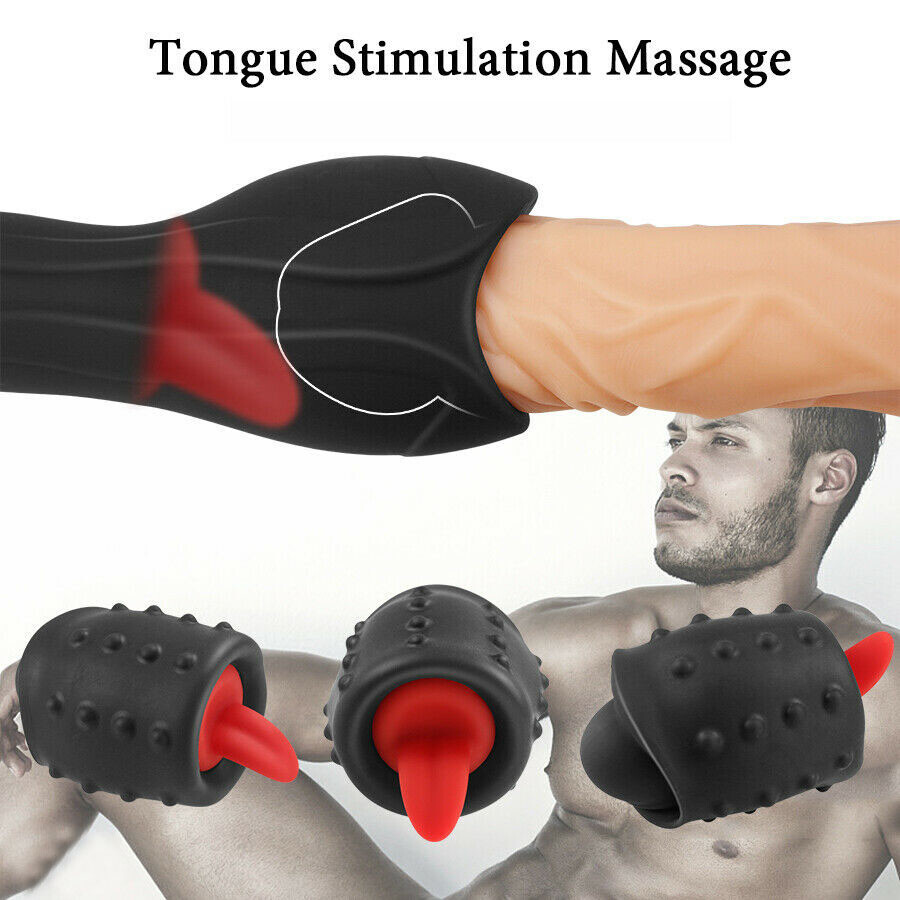 Image 21 - Male Masturbator Vibrator Tongue Licking Glans Massager Blowjob Sex Toys for Men