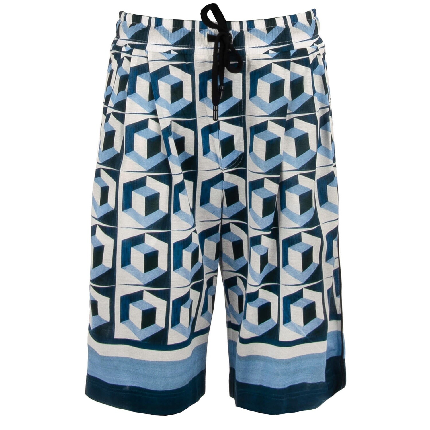 DOLCE & GABBANA DG Logo Gio Ponti Design Sweatshorts Bermudas Shorts Blue White