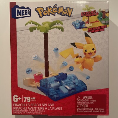 Pokemon Mega Construx Adventure Builder Pikachu's Beach Splash 79 Pieces