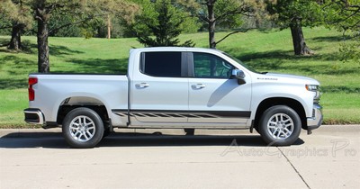 2019-2025 Chevy Silverado ROCKER TWO Stripes Door Decals Rocker 3M Vinyl Graphic