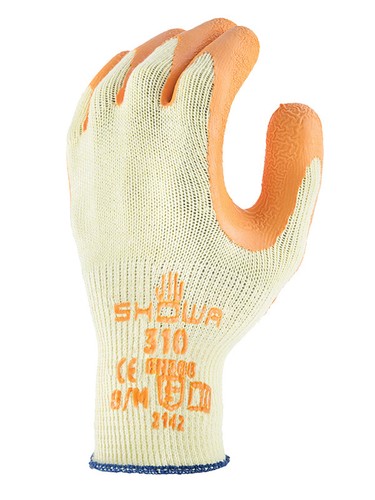 10 x gants de préhension SHOWA 310 revêtement de paume en latex travail robuste à faire soi-même constructeurs ORANGE - Photo 4 sur 5
