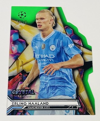 Erling Haaland 2023-24 Topps Crystal Premium UCL Gold Stars Green 58/75 #GS-9