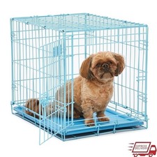 Portable Dog Crate iCrate W/ Divider Leak-Proof Pan Safe Secured Design New