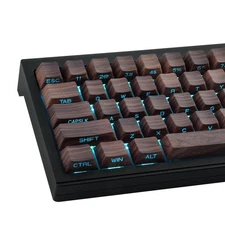 Custom Keycaps 75 PercentPBT Side Print 136 Keys Retro Brown Key caps Wooden ...
