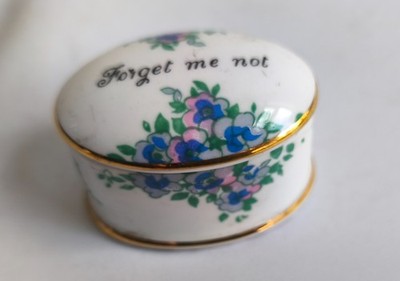 Crown Staffordshire Fine Bone China Vergissmeinnicht Schmuckschatulle