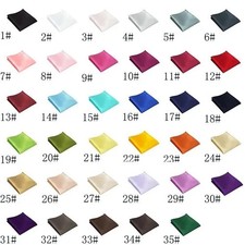 Men's Satin Silk Pocket Square Hankie Hankerchief Wedding Party Formal Suit