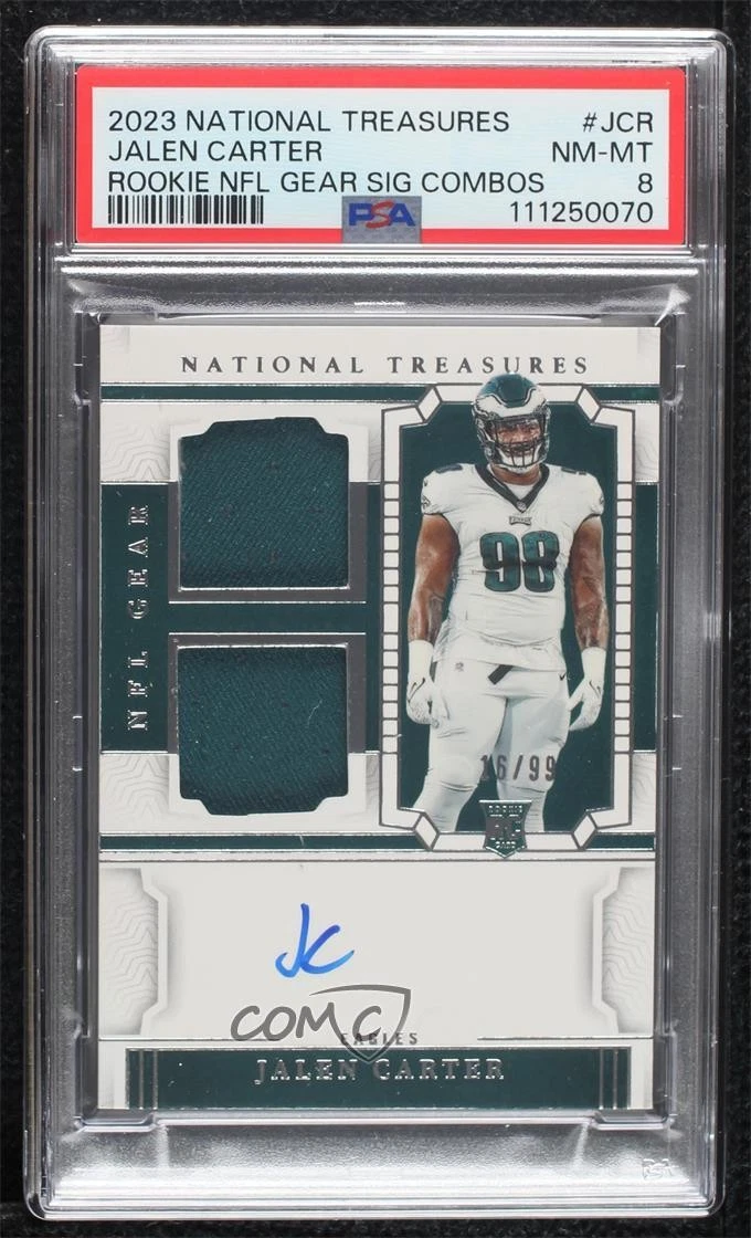 Jalen Carter Panini National Treasures Rookie NFL Gear Signatures Combos #JCR Base