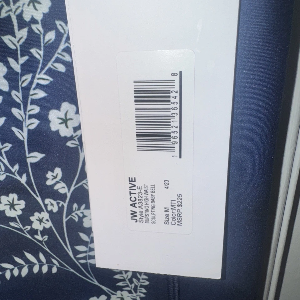 Leggings Johnny Was Cintura Alta Esculpidos Bebé Campana/Azul Patrón Floral S/M Nuevos con Etiquetas Foto 4 de 4