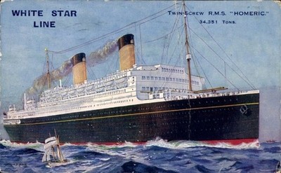 Künstler Ak White Star Line, Twin Screw RMS Homeric, Dampfschiff - 4301247