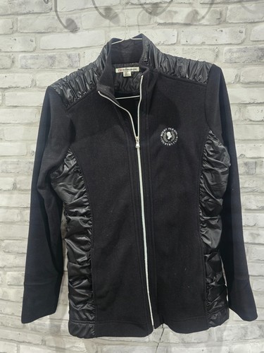 Women L Mount Vernon Country Club Full Zip Jacket Black Raching Cutter & Buck