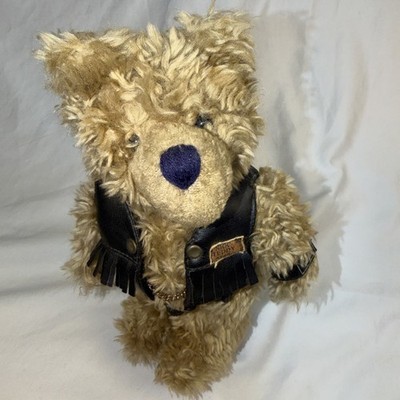 VINTAGE NIGC Beary Best Biker REBEL BIKER TEDDY BEAR!  PLUSH IMAGE! 12'' W/STAND!