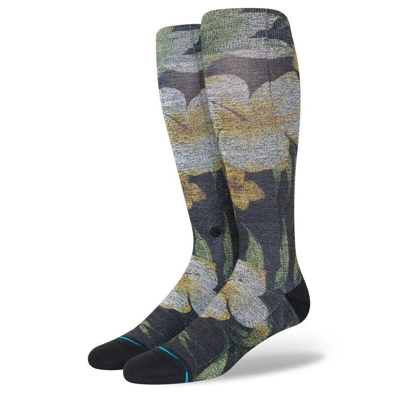 Stance Adult Black OTC Polyester Butter Blend Floral Rivi Dress Socks Sz L 9-13