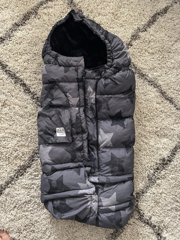 7 A.M. Manta Niño 212 Evolution Cochecito Asiento Coche Saco Negro Felpa 6M-4T Foto 4 de 4