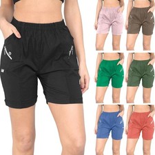 Women's Ladies Comfy Stretch Cotton Mix Cherry Berry Shorts Sizes 10 - 20