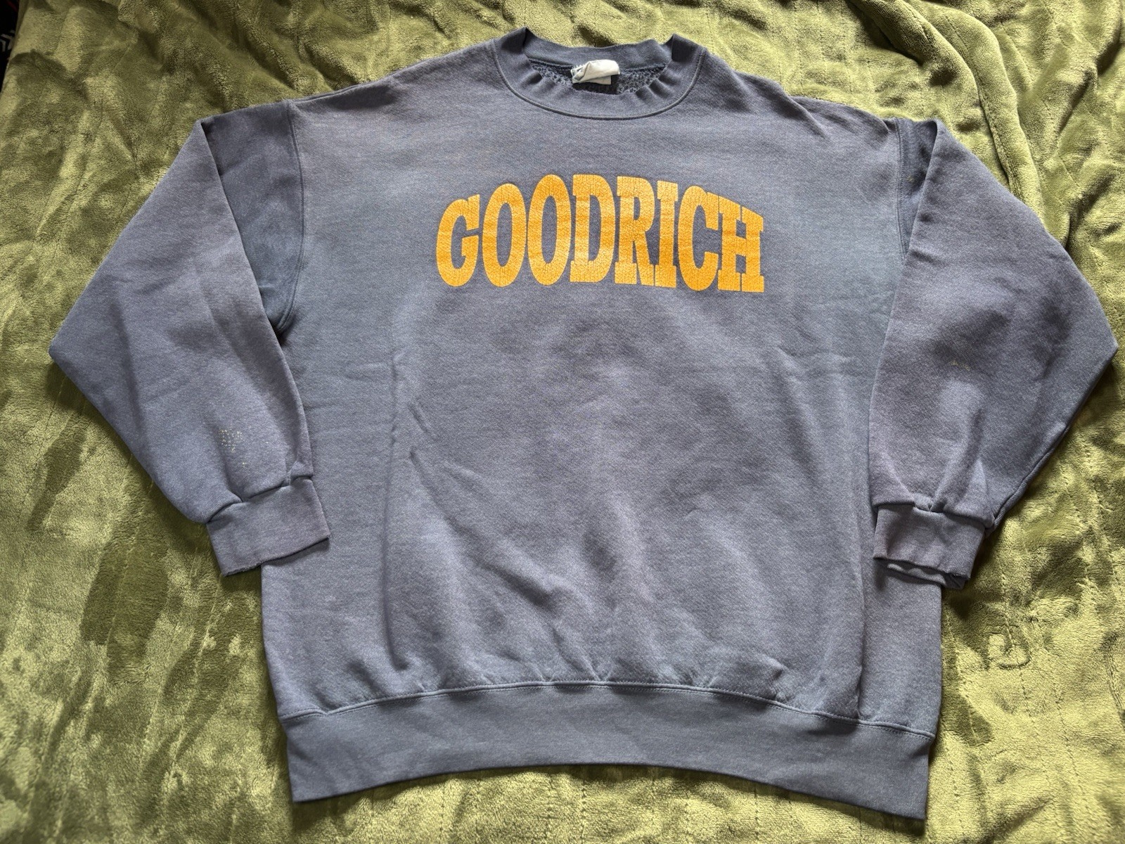 Vintage Goodrich Sweater Mens XL Blue Crewneck Sweater Pullover Sweatshirt Faded