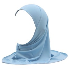 Girls Hijab Muslim Kids Scarf Headwear Solid Color Fits 26 Years Ready Wear