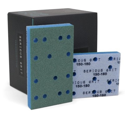 Serious Grit  3'' x 5'' 80x133mm Foam Sanding Pads  P150180 Med Fine Finish Gri...