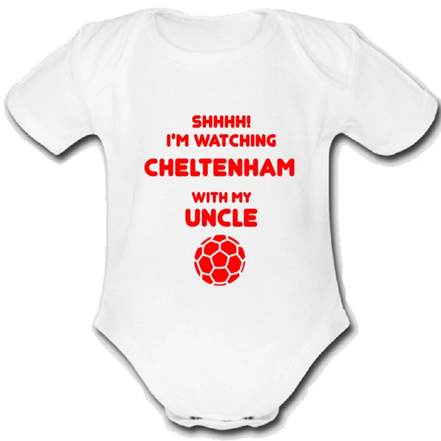 PSYCHOBABY CHELTENHAM @TOWN UNCLE Babygrow Baby Vest Grow FOOTBALL GIFT FROM FOR A