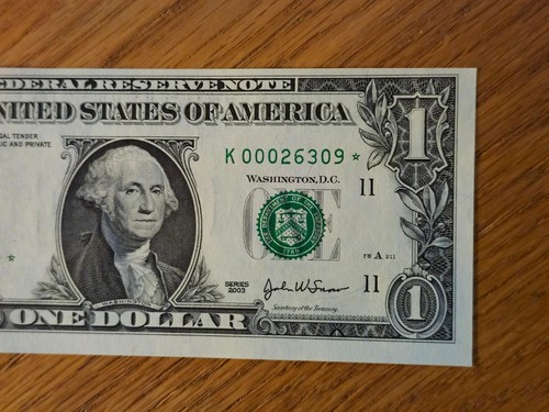 2003 $1 "STAR NOTE" DALLAS DISTRICT UNC/GEM K00026309* 000 START 1 OF 3 Cons - Picture 4 of 5