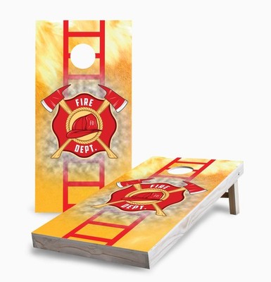 Fire Department Cornhole Set 2x4 Boards Ladder Design Corn Filled Bags