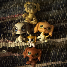 Littlest Pet Shop LPS Dog Figures Lot of 5 with puppy 