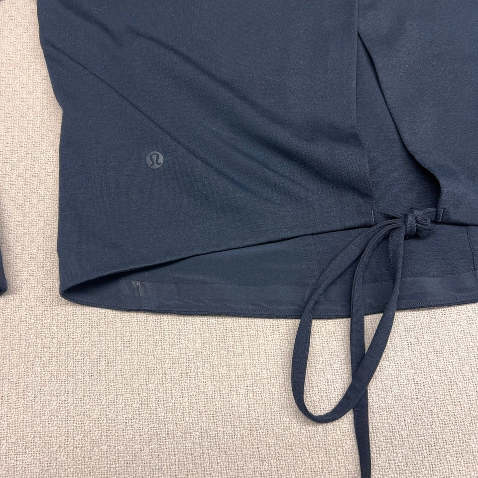 Lululemon Hoodie Womens Medium Navy Blue Cropped Open Back Pullover Athleisure - Image 4 of 4
