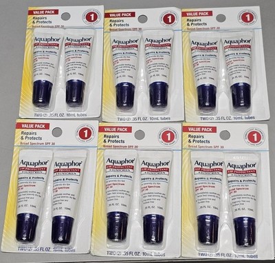 6 X 2pk AQUAPHOR Lip Repair & Protect for Severely Dry Chapped Lips 10/2026 exp