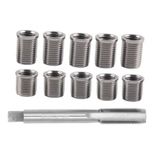 Spark Plug Thread Repair kit, M10x1.0 Bolt, M12x1.0 Tap Stainless Steel Repai...