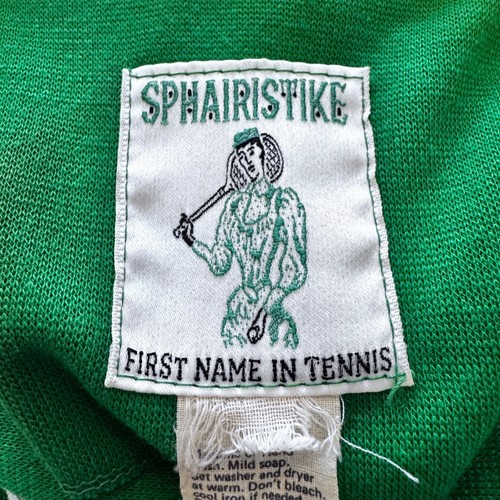 SPHAIRISTIKE 70s VTG Tennis Jacket XS Full Zip Cropped Kelly Green Tennis Prep - Picture 2 of 9