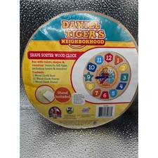 Daniel Tigers Neighborhood Shape Sorter Wood Clock Educational Learning Toy Kids