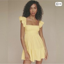 Reformation Jeune Dress in Zest (Butter Yellow), Women's Size 6